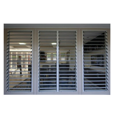 Aluminum Fixed Rolling Shutter Louver Glass Door For Exterior Vertical