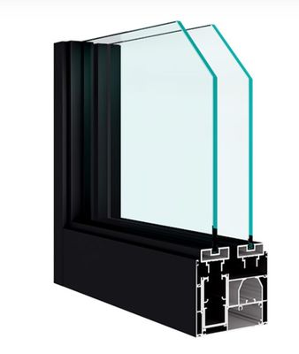 Narrow Frame Interior Aluminum Sliding Doors Glass Black ISO14001 For Terrace